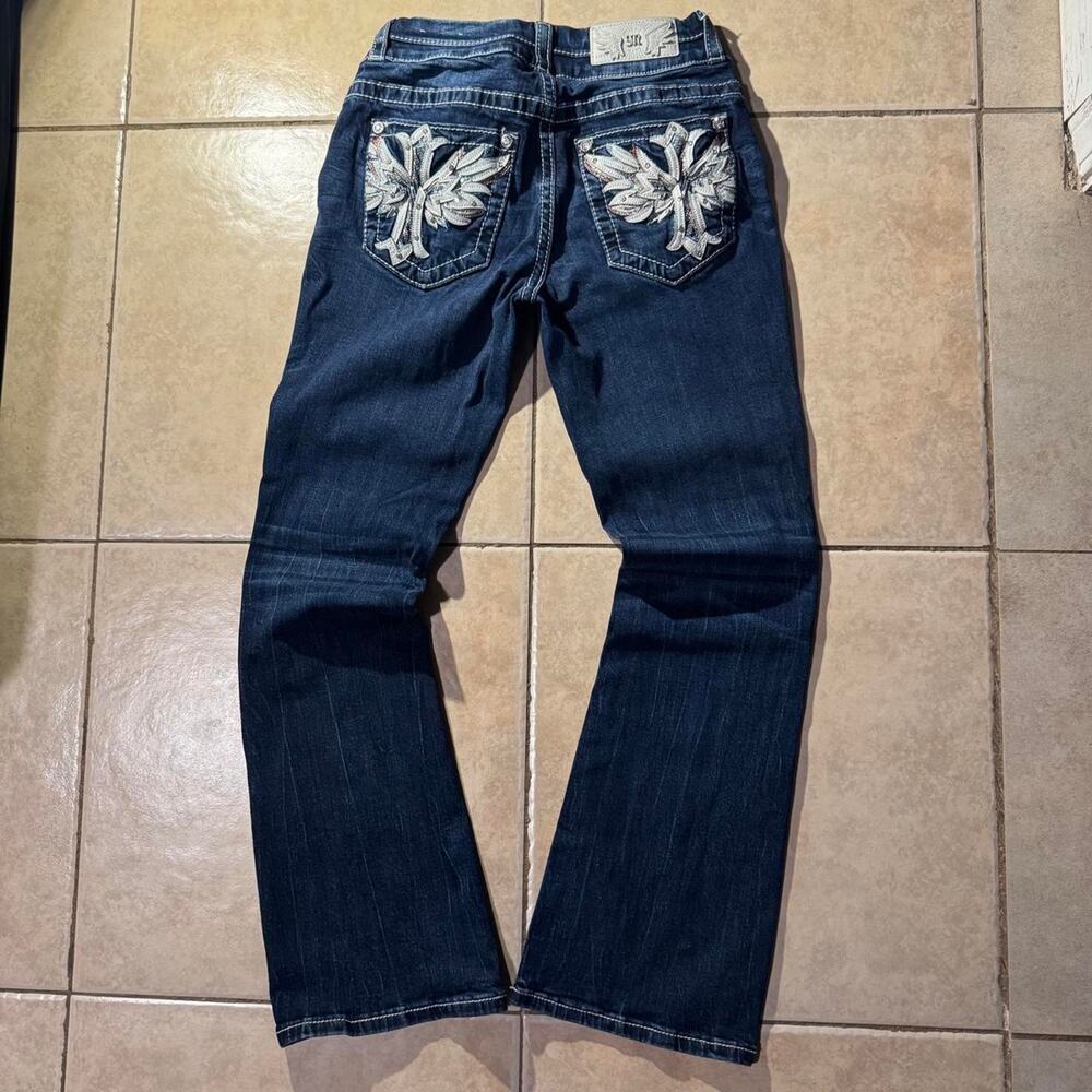 Vintage y2k miss me dark low rise bootcut denim jeans Size 25 in Womens